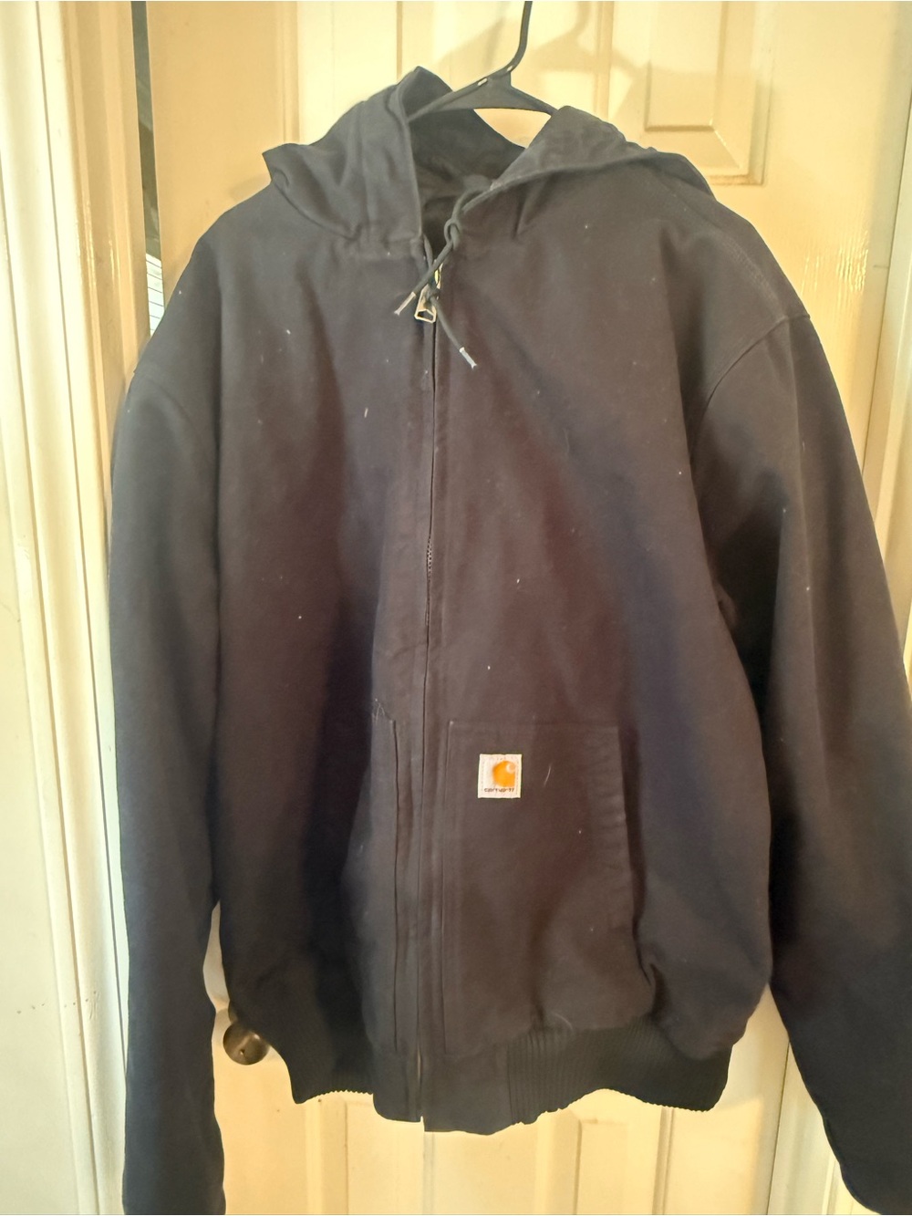 Carhartt Black Hooded Zip-Up Work Jacket